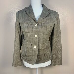 Brooks Brothers Silk Wool Linen Italy Herringbone Blazer